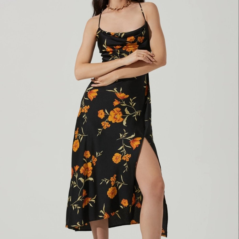 ASTR Black Floral Gaia Dress